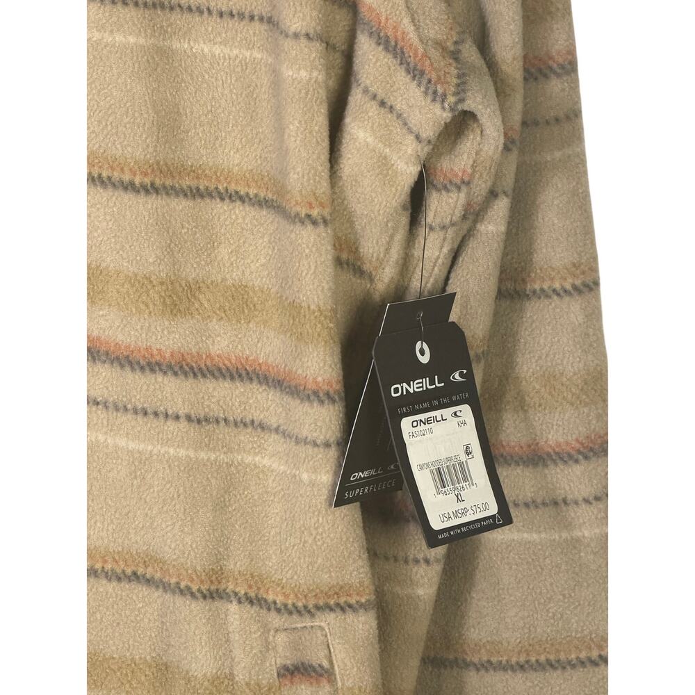 O’Neill Men’s Canyon Hooded Superfleece Shirt Jacket Khaki XL NWT - Picture 3 of 5